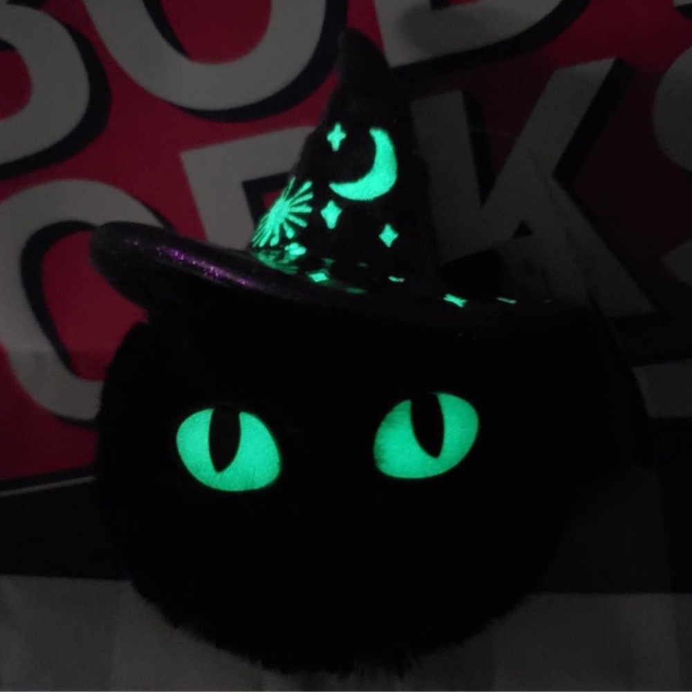 Bath and Body Works Glow in the Dark Black Cat Pom Pocketbac Holder - Picture 3 of 5